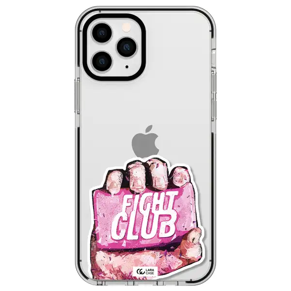 a hand holding a pink bag Apple iPhone 11 pro max impact black border Case