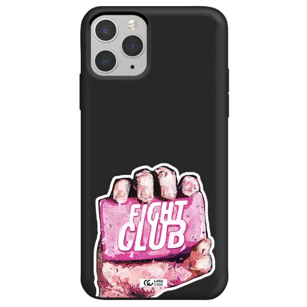a hand holding a pink bag Apple iPhone 11 pro max Silicone black Case