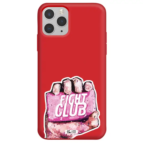 a hand holding a pink bag Apple iPhone 11 pro max Silicone Imperial Red Case