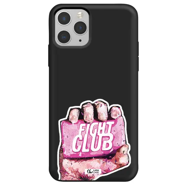 a hand holding a pink bag Apple iPhone 11 pro Silicone black Case