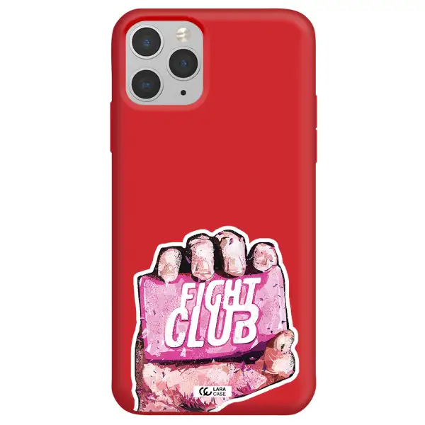 a hand holding a pink bag Apple iPhone 11 pro Silicone Imperial Red Case