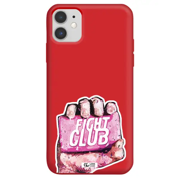 a hand holding a pink bag Apple iPhone 11 Silicone Imperial Red Case