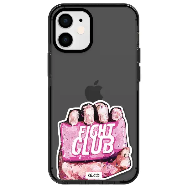 a hand holding a pink bag Apple iPhone 12 mini impact Smoke Black Case