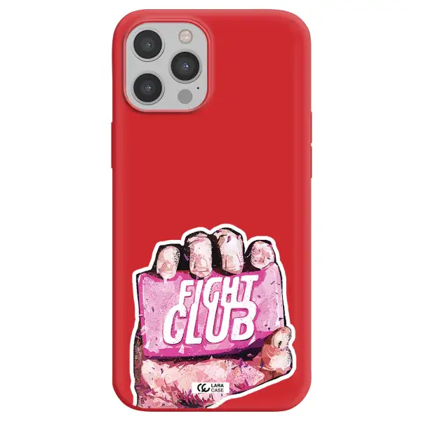 a hand holding a pink bag Apple iPhone 12 pro Silicone Imperial Red Case