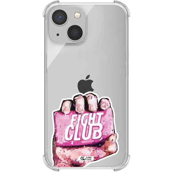 a hand holding a pink bag Apple iPhone 13 Clear PC Case