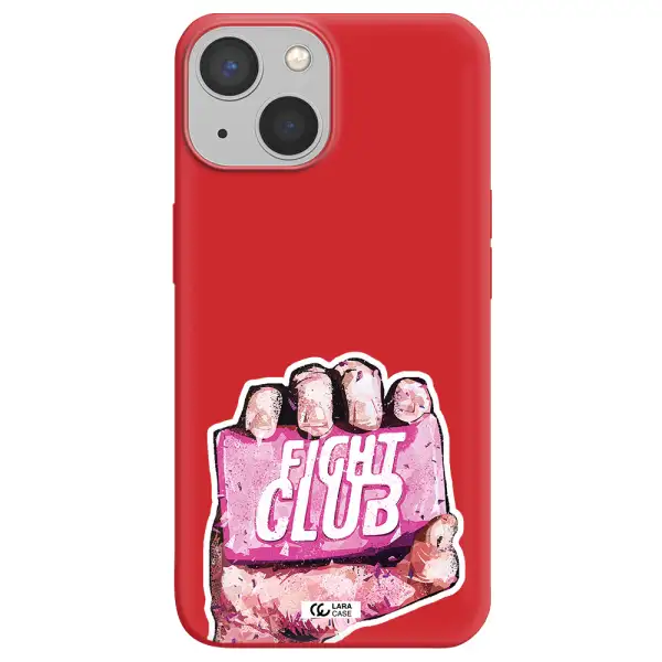 a hand holding a pink bag Apple iPhone 13 mini Silicone Imperial Red Case