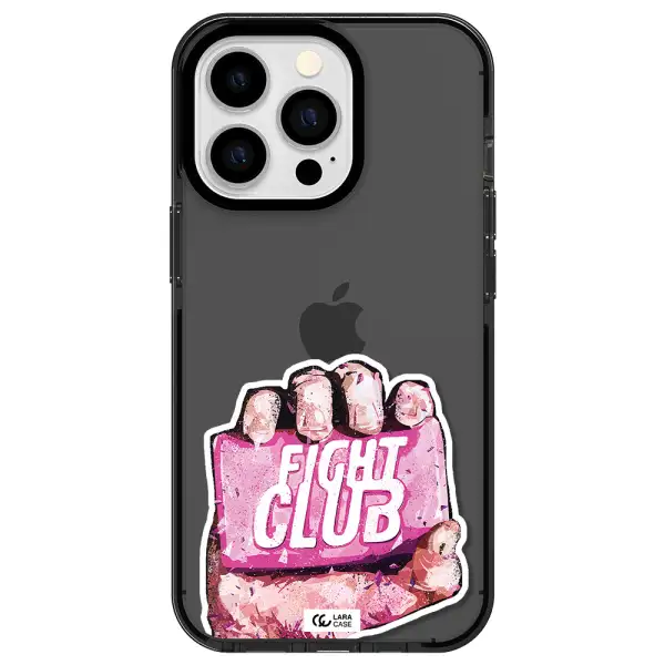 a hand holding a pink bag Apple iPhone 13 Pro impact Smoke Black Case