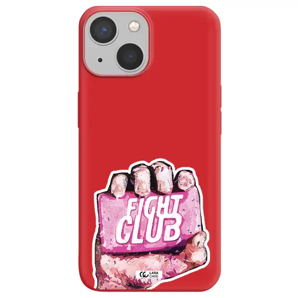 a hand holding a pink bag Apple iPhone 13 Silicone Imperial Red Case