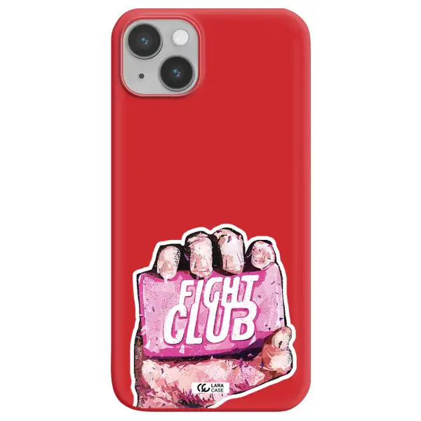 a hand holding a pink bag Apple iPhone 14 plus Silicone Imperial Red Case