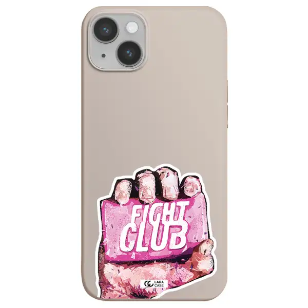 a hand holding a pink bag Apple iPhone 14 plus Silicone Stone Case