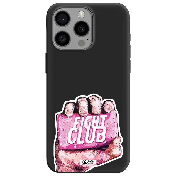 a hand holding a pink bag Apple Iphone 15 Pro max Silicone black Case