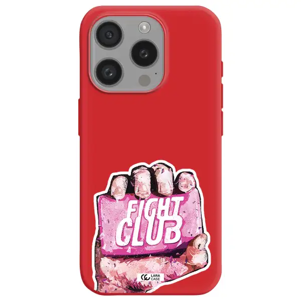 A Hand Holding A Pink Bag Apple Iphone 15 Pro Silicone Imperial Red Case