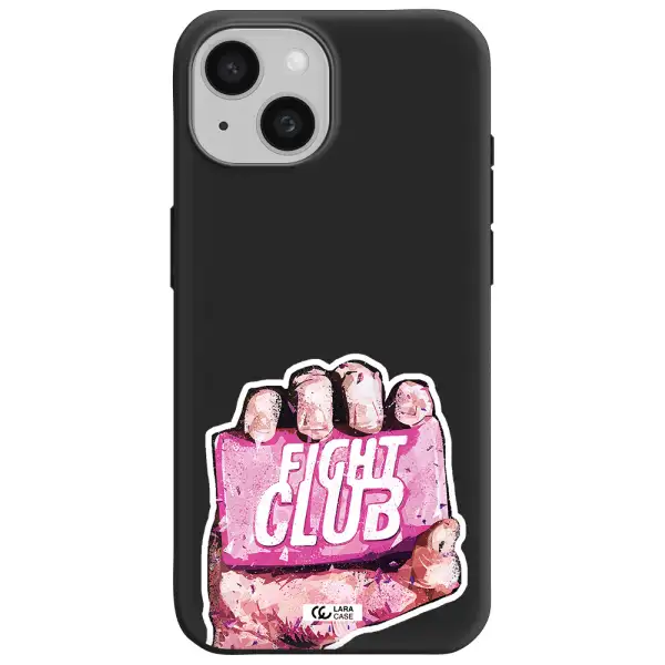 a hand holding a pink bag Apple iPhone 15 Silicone black Case