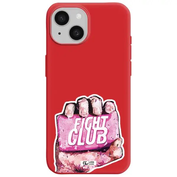 A Hand Holding A Pink Bag Apple Iphone 15 Silicone Imperial Red Case