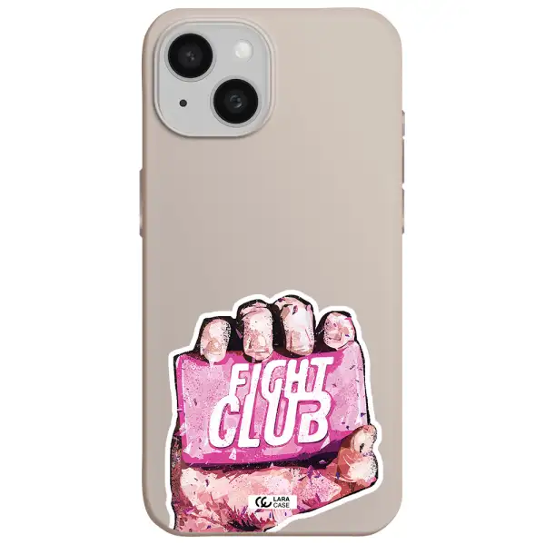 a hand holding a pink bag Apple iPhone 15 Silicone Stone Case