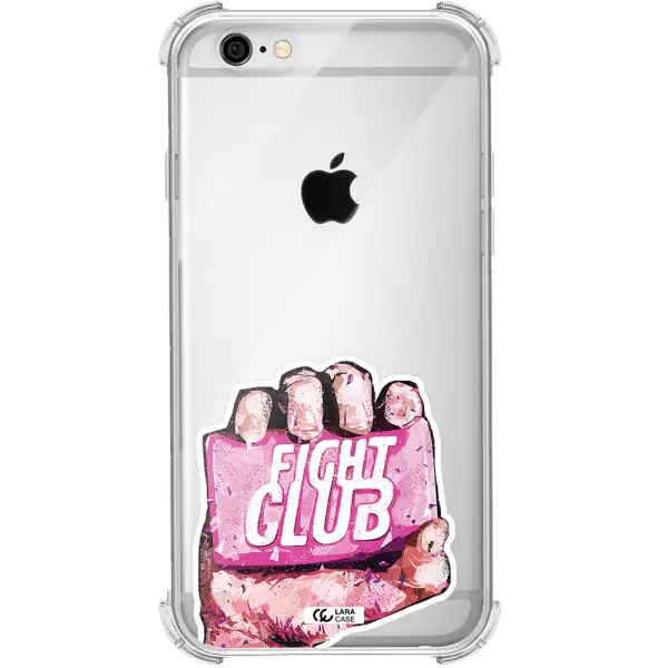 a hand holding a pink bag Apple iPhone 6 Clear PC Case