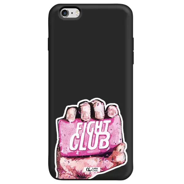 a hand holding a pink bag Apple iPhone 6 plus Silicone black Case