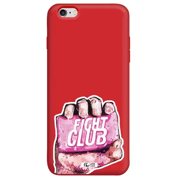 a hand holding a pink bag Apple iPhone 6 plus Silicone Imperial Red Case