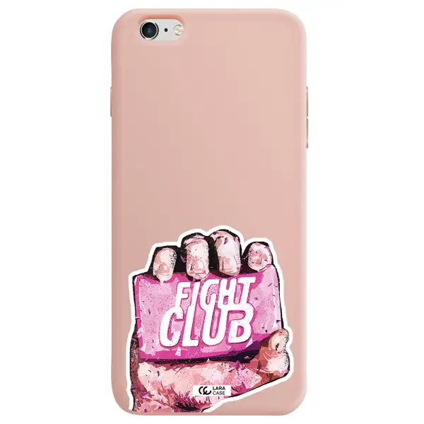 a hand holding a pink bag Apple iPhone 6 plus Silicone pastel pink Case