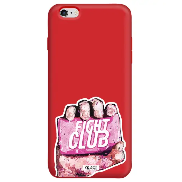 a hand holding a pink bag Apple iPhone 6 s plus Silicone Imperial Red Case
