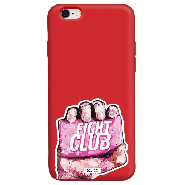 a hand holding a pink bag Apple iPhone 6 Silicone Imperial Red Case