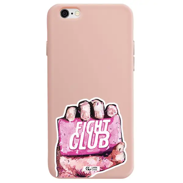 a hand holding a pink bag Apple iPhone 6 Silicone pastel pink Case