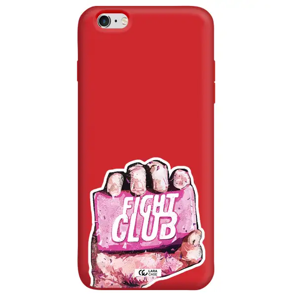 a hand holding a pink bag Apple iPhone 6S Silicone Imperial Red Case