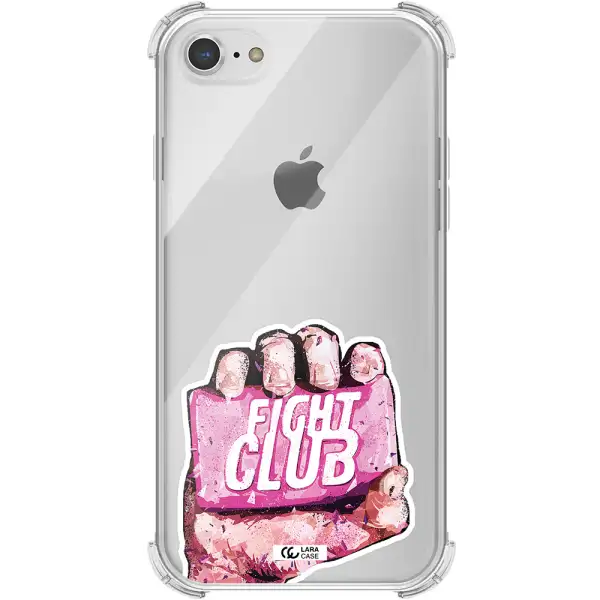 a hand holding a pink bag Apple iPhone 7 Clear PC Case