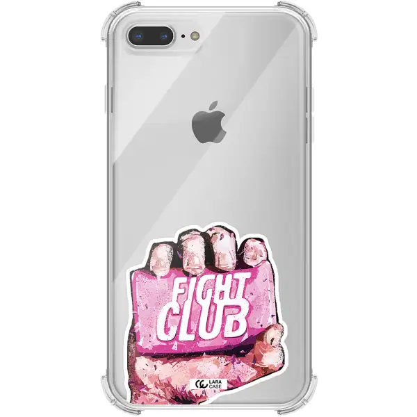 a hand holding a pink bag Apple iPhone 7 plus Clear PC Case