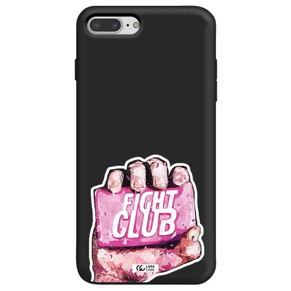 a hand holding a pink bag Apple iPhone 7 plus Silicone black Case