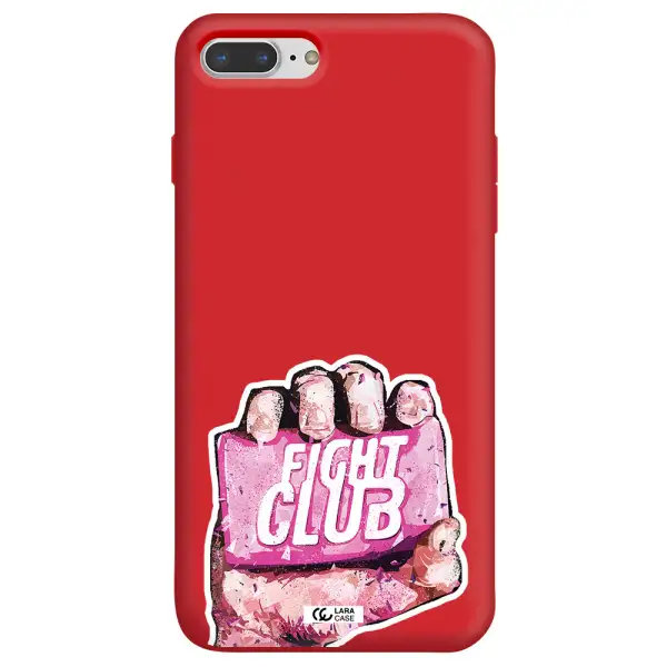 a hand holding a pink bag Apple iPhone 7 plus Silicone Imperial Red Case