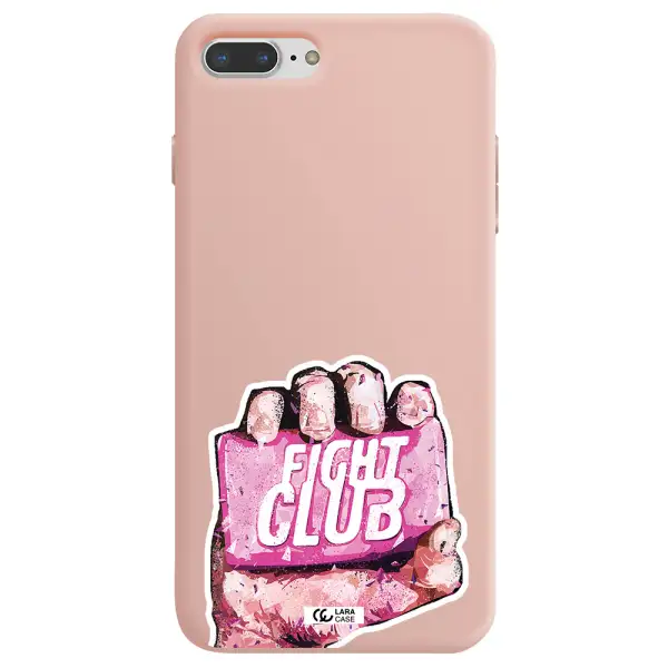 a hand holding a pink bag Apple iPhone 7 plus Silicone pastel pink Case