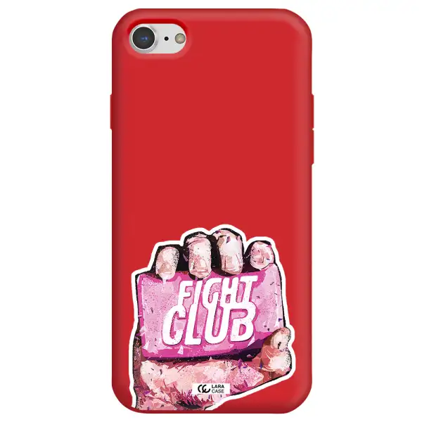 a hand holding a pink bag Apple iPhone 7 Silicone Imperial Red Case