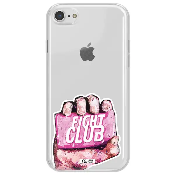 a hand holding a pink bag Apple iPhone 8 Clear TPU Case