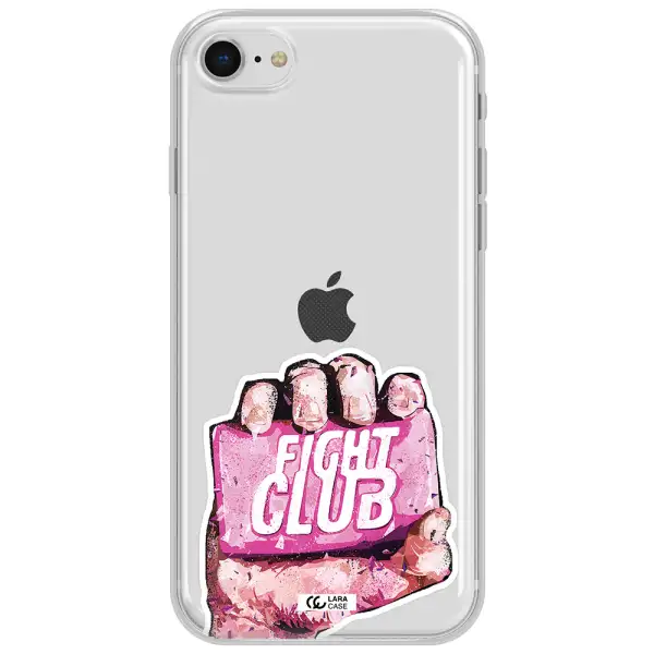 A Hand Holding A Pink Bag Apple Iphone Se 2020 Clear Tpu Case