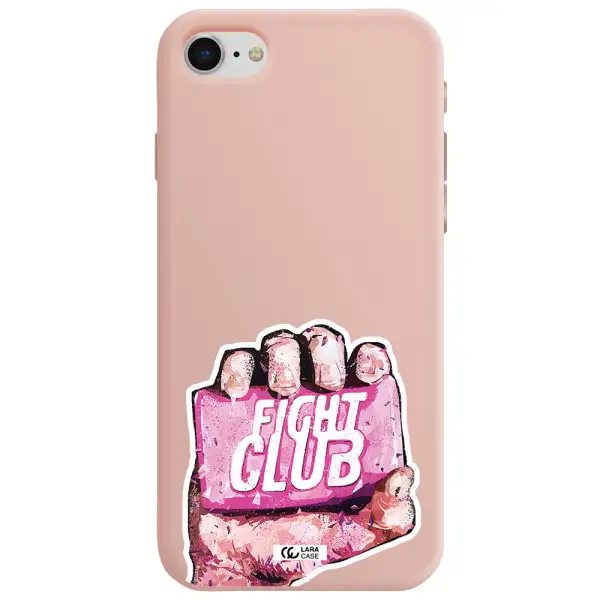 a hand holding a pink bag Apple iPhone se 2020 Silicone pastel pink Case