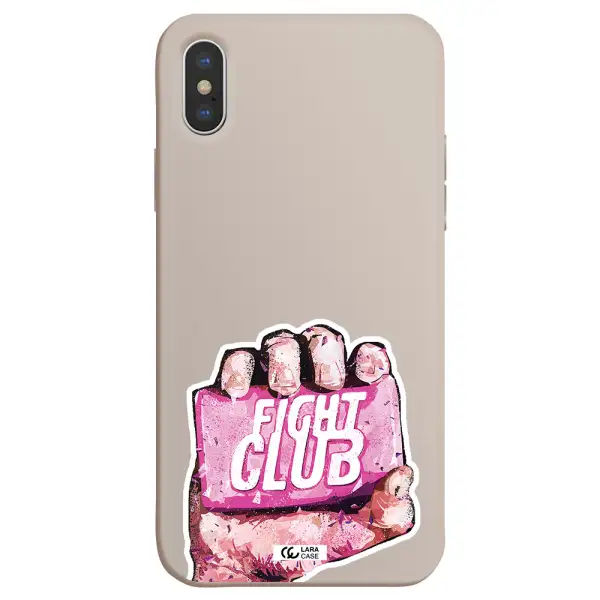 a hand holding a pink bag Apple iPhone X Silicone Stone Case