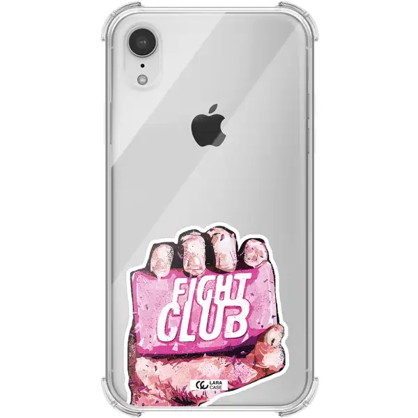 a hand holding a pink bag Apple iPhone XR Clear PC Case