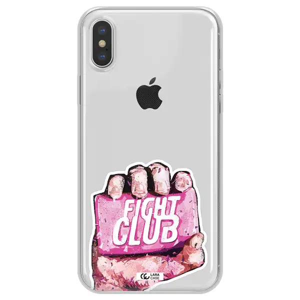 a hand holding a pink bag Apple iPhone XS Clear TPU Case