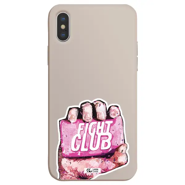 a hand holding a pink bag Apple iPhone XS Silicone Stone Case