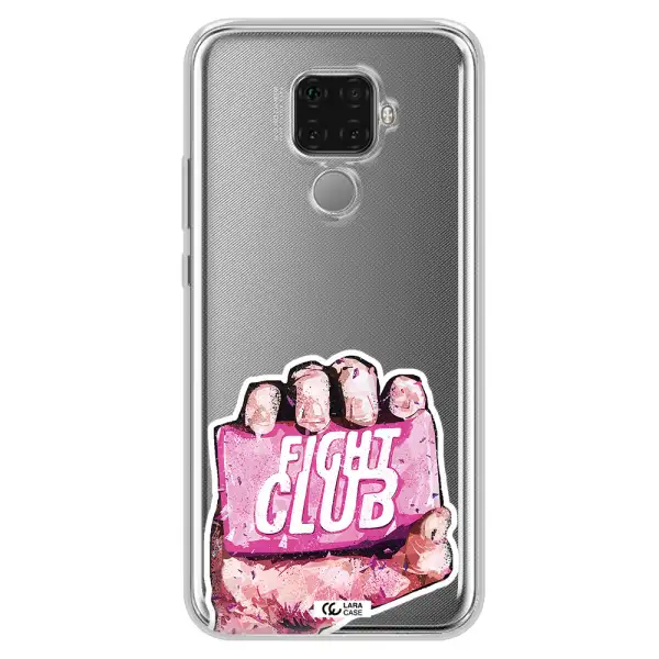 a hand holding a pink bag Huawei Mate 30 Lite Clear TPU Case
