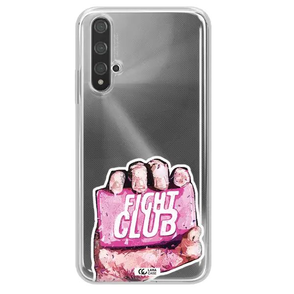 a hand holding a pink bag Huawei Nova 5t Clear TPU Case
