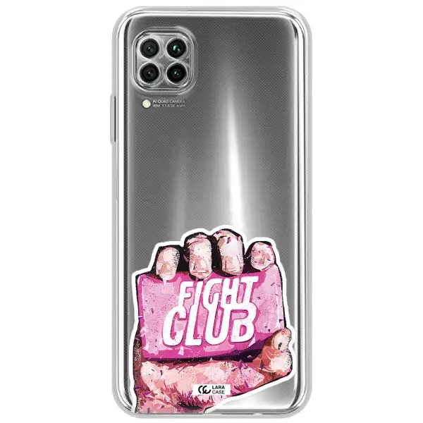 A Hand Holding A Pink Bag Huawei Nova 7I Clear Tpu Case