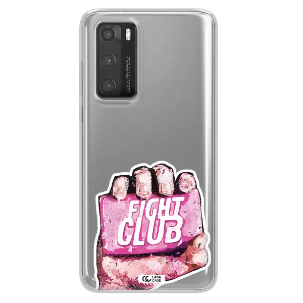 a hand holding a pink bag Huawei P40 Clear TPU Case