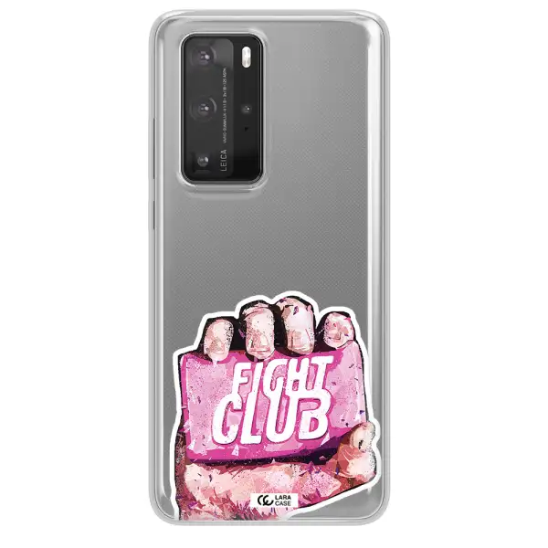 a hand holding a pink bag Huawei P40 Pro Clear TPU Case
