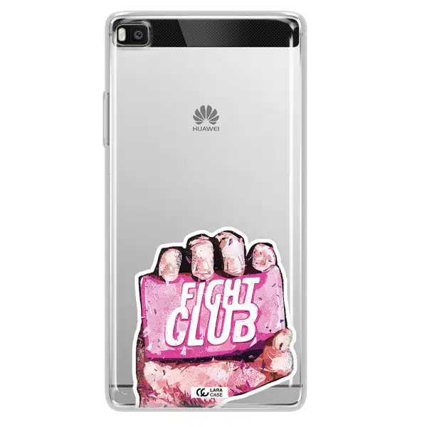 a hand holding a pink bag Huawei P8 Clear TPU Case