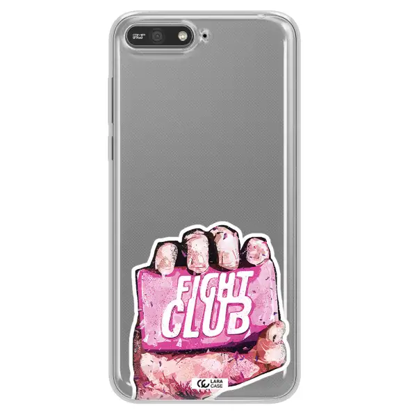 a hand holding a pink bag Huawei Y6 2018 Clear TPU Case