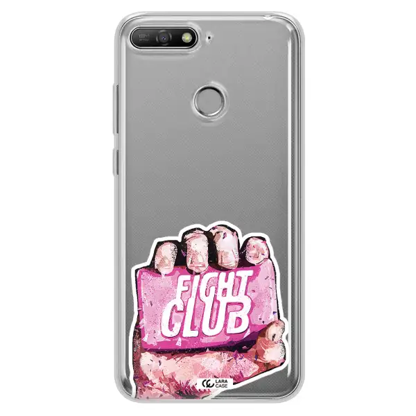 a hand holding a pink bag Huawei Y6 Prime 2018 Clear TPU Case