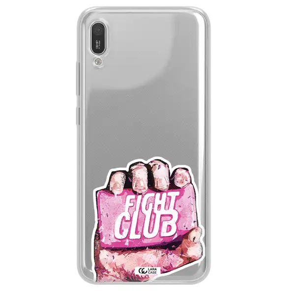 a hand holding a pink bag Huawei Y6 Pro 2019 Clear TPU Case