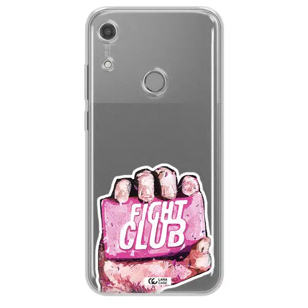 a hand holding a pink bag Huawei Y6S Clear TPU Case